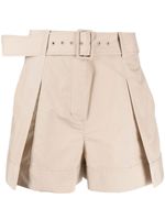 3.1 Phillip Lim short ceinturé à détail plissé - Tons neutres