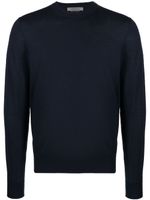 Corneliani pull en maille fine à manches longues - Bleu