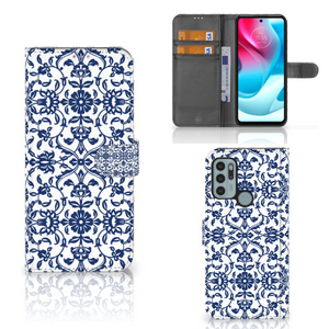 Motorola Moto G60s Hoesje Flower Blue