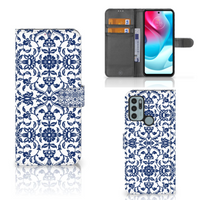 Motorola Moto G60s Hoesje Flower Blue - thumbnail