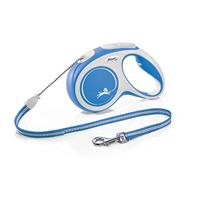 Flexi Nieuw Comfort Cord Grijs & Blauw Medium 5m Intrekbare Hondenriem/Lijn voor honden tot 20kgs/44lbs