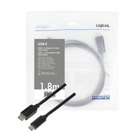 LogiLink UA0335 USB-C-displaykabel USB-C / DisplayPort Adapterkabel USB-C stekker, DisplayPort-stekker 1.80 m Zwart - thumbnail