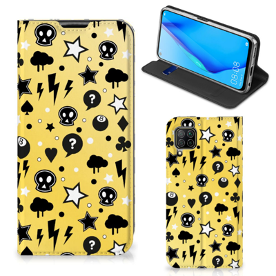 Mobiel BookCase Huawei P40 Lite Punk Geel Mobiel BookCase Huawei P40 Lite Punk Geel