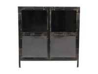 Vitrinekastje Brooklyn 90cm ? natuurlijk staal/glas