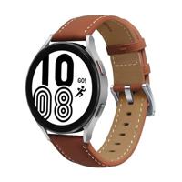 By Qubix - Compatible met Garmin Venu/Sq / Sq2 / 2 plus - Premium Leather bandje - Bruin - Compatible Garmin bandje - Bandbreedte: 20mm