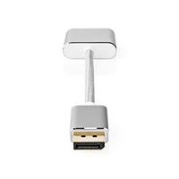 DisplayPort-Kabel - DisplayPort Male - DVI-D 24+1-Pins Female - 1080p - Verguld - 0.20 m - Rond - Gevlochten - Zilver - Cover Window Box