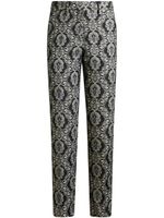 ETRO pantalon crop à fleurs en brocart - Noir