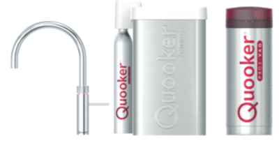 Quooker Fusion Round 5-in-1 kokend waterkraan met Cube en COMBI boiler, chroom