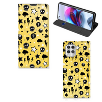 Mobiel BookCase Motorola Moto G100 Punk Geel