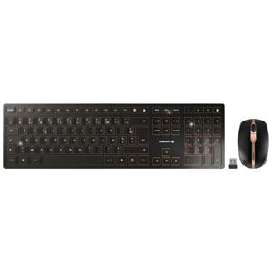 CHERRY DW 9100 SLIM toetsenbord Inclusief muis Universeel RF-draadloos + Bluetooth AZERTY Frans Zwart