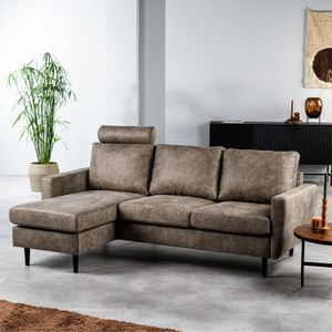 Haluta - Hoekbank Emma - 204 x 133 x 82 cm - Taupe - Links