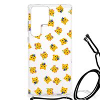 Doorzichtige Silicone Hoesje voor Samsung Galaxy S23 Ultra Katten Emojis - thumbnail