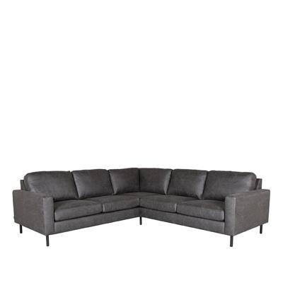 LABEL51 Hoekbank Genua - Antraciet - Microfiber - 2-Zits + Hoek + 2-Zits