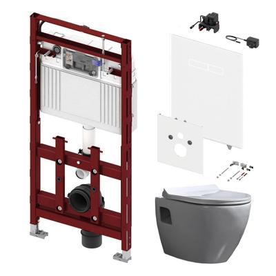 Tece 200 Toiletset - Inbouw WC Hangtoilet Wandcloset Daley Flatline - Elektronische sen-Touch Bedieningsplaat Wit Tece 200 Toiletset - Inbouw WC Hangtoilet Wandcloset Daley Flatline - Elektronische sen-Touch Bedieningsplaat Wit