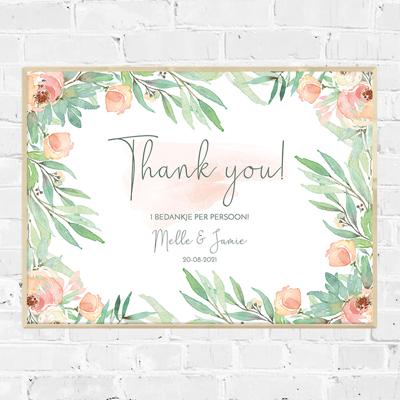 Bruiloft poster bedankt botanical romance Bruiloft poster bedankt botanical romance