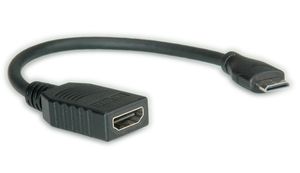 ROLINE Monitorkabel HDMI High Speed met Ethernet, HDMI Female - Mini HDMI Male, 0,15 m