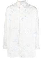 Yohji Yamamoto chemise en coton à fleurs - Blanc