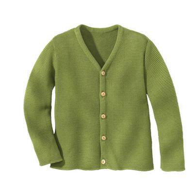 Gebreid jasje van biologisch katoen, turkoois 86/92