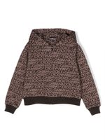 Dolce & Gabbana Kids hoodie zippé à logo imprimé - Marron