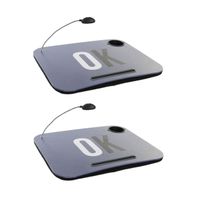 2x stuks schootkussens/laptrays met LED verlichting 48 x 38 cm OK print blauw - thumbnail