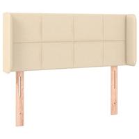 vidaXL Hoofdbord LED 83x16x78/88 cm stof crèmekleurig, hoofdeinde, houten hoofdeinde, bedonderdeel, houten hoofdbord, slaapkamermeubel, bedaccessoire