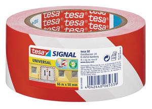 tesa UNIVERSAL 58134-00000-00 Markeringstape tesa Signal Rood, Wit (l x b) 66 m x 50 mm 1 stuk(s)