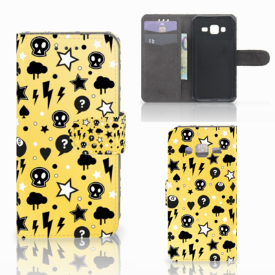 Telefoonhoesje met Naam Samsung Galaxy J3 2016 Punk Geel Telefoonhoesje met Naam Samsung Galaxy J3 2016 Punk Geel