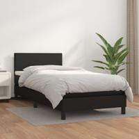 Boxspring met matras kunstleer zwart 90x200 cm SKU: V3140981