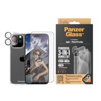 PanzerGlass Apple iPhone 15 Pro Max 2023 6,7 inch ultieme bescherming 3-in-1 bundel - ClearCase met D3O + UWF-schermbeschermer + cameralensbeschermer | Volledige 360 val- en krasbescherming, eenvoudig