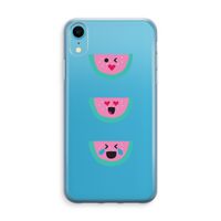 Smiley watermeloen: iPhone XR Transparant Hoesje - thumbnail