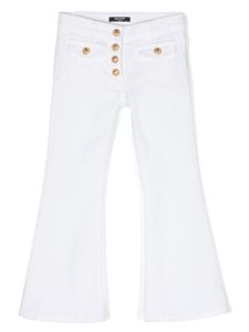 Balmain Kids jean à coupe évasée - Blanc