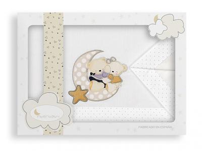 Interbaby beddengoed kinderwagen 106 x 72 cm katoen beige 3-delig Interbaby beddengoed kinderwagen 106 x 72 cm katoen beige 3-delig