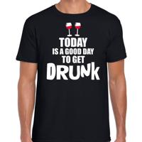 Good day to get drunk shirt - Fun t-shirt zwart voor heren S - Feestshirts