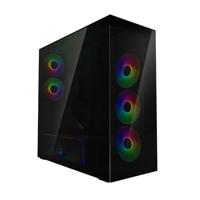 ARCTIC Xtender VG (Black) met Verticale GPU-Bevestiging - PC-Kast, Gehard Panoramaglas, 2 x 420 mm Radiatorsteun, Midi-toren, E-ATX, 5x A-RGB Ventilatoren Voorgemonteerd - Zwart