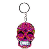 Lg-imports Sleutelhanger Doodshoofd 7 X 5 Cm Roze