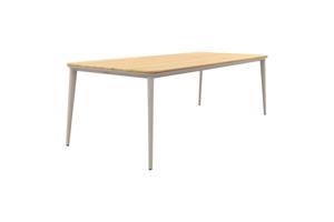 Alaska tuintafel - teak/aluminium - mokka - 240x100 cm.