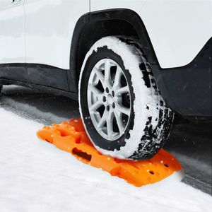 Starthulp Bandenladder voor Zand/Modder/Sneeuw Tractiemat voor Campers Personenauto's Vrachtwagens Oranje 58 x 31 x 6 cm 2 Stuks