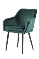 SalesFever Eetkamerstoel in fluwelen look, stof, groen, 61 x 45 x 85 cm