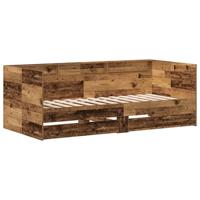vidaXL Dagbed met Lades Verweerd hout Bewerkt hout 90 x 200 cm Duurzaam