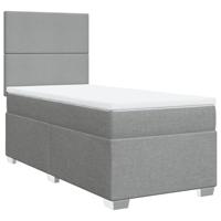 vidaXL Boxspring met matras stof lichtgrijs 90x190 cm