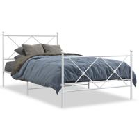 Bedframe met hoofd- en voeteneinde metaal wit 100x200 cm