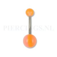 Navelpiercing acryl oranje lijntje