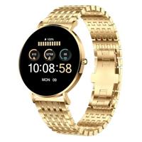 XCOAST SIONA 2 Elegance Gold Smartwatch, 1,3 inch AMOLED, waterdicht, puls, bloeddruk, zuurstofgehalte in het bloed, 21 sportmodi, 7 dagen batterij, iOS en Android, roestvrij staal
