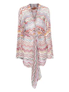 Missoni cardigan ceinturé à motif zig-zag - Rouge