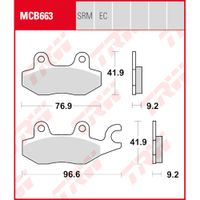 TRW Remblokken, en remschoenen voor de moto, MCB663SRM Sinter maxi scooter - thumbnail