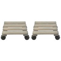 2x Planten trolleys/multirollers vierkant 28 cm - thumbnail