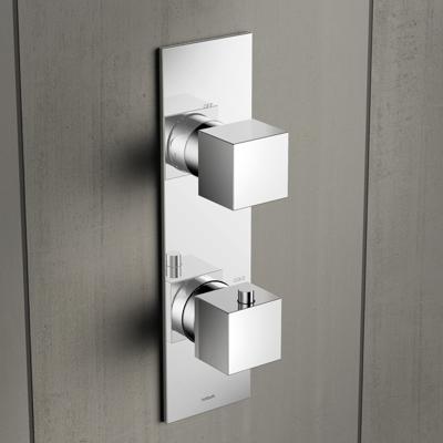 Hotbath Bloke inbouw douche thermostaat met 3-weg omstel verticaal chroom