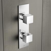 Hotbath Bloke inbouw douche thermostaat met 3-weg omstel verticaal chroom