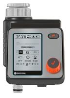 Gardena Besproeiingscomputer Master: Automatische en tijdbesparende besproeiing, 6 tijdschema's, lcd-display, Water Now-functie, Safe-Stop (1892-20), Zwart, Grijs, Oranje