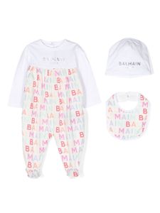 Balmain Kids trousseau de naissance à trois pièces - Blanc